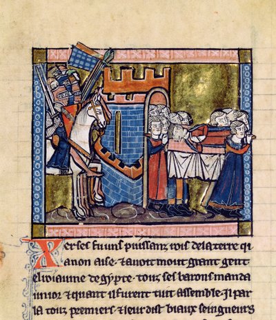 Citizens of Edessa Pay Homage to Baldwin II, from the Estoire d